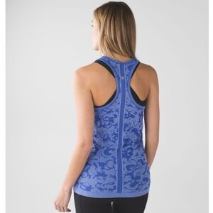 Lululemon Swiftly Tech Racerback Heathered Sapphire Blue Size 8